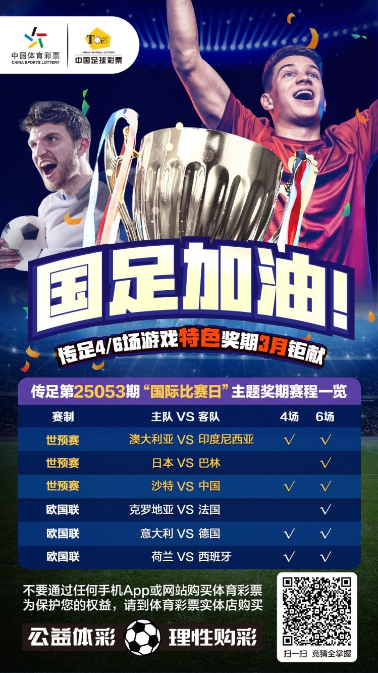 國(guó)足加油！傳足特色獎(jiǎng)期第25053期聚焦國(guó)際比賽日